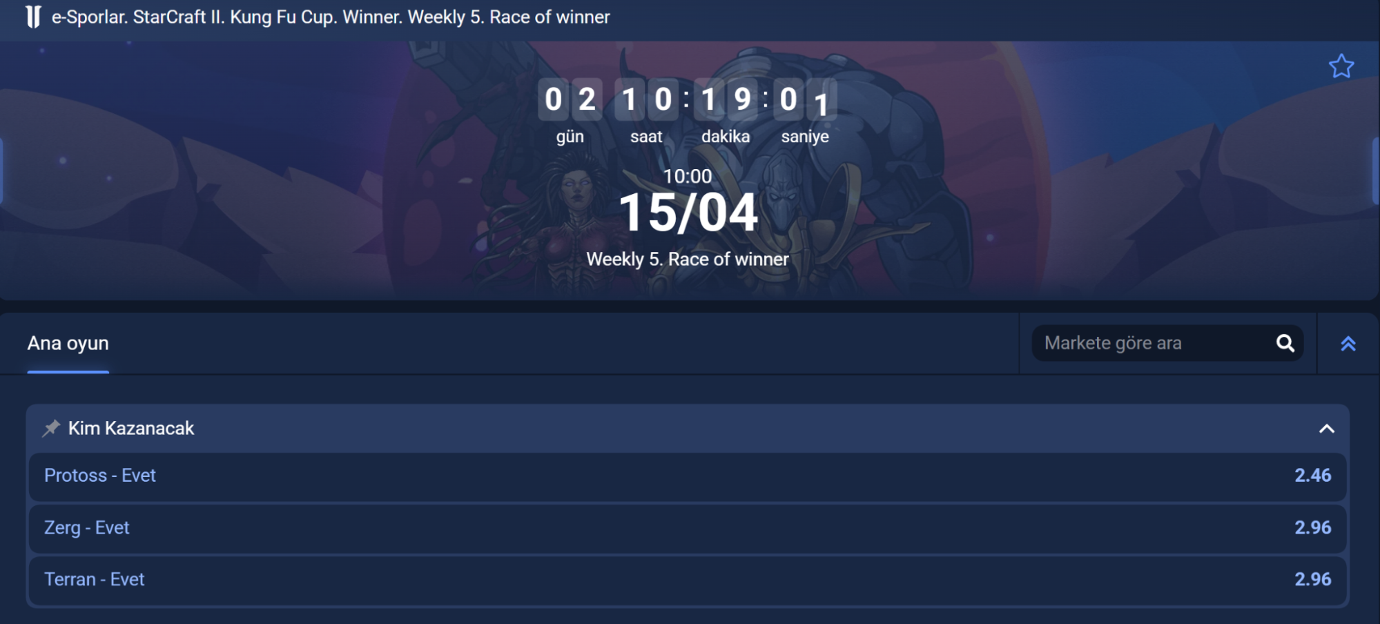 Starcraft 2 canlı bahis